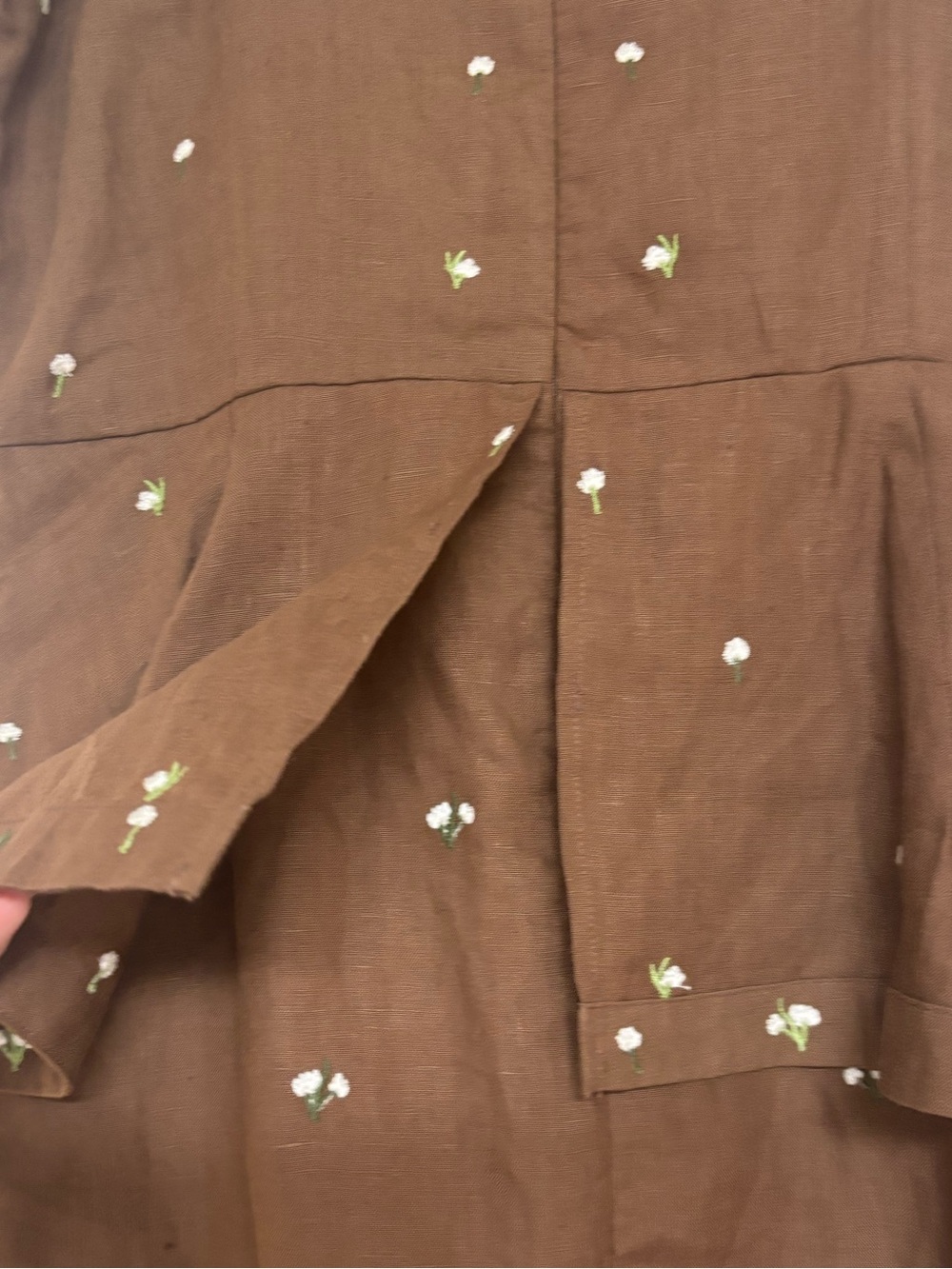 FANM Mon 100% Linen Embroidered Mini Dress | Size Small | Made in Turkey | Cotto - Picture 9 of 11